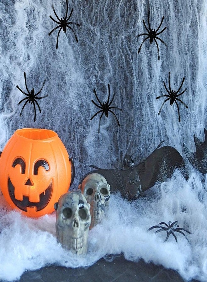 Partytoko Streachable Spiders Web with 2 Fake Spiders White 1 Pack Set - Image 4